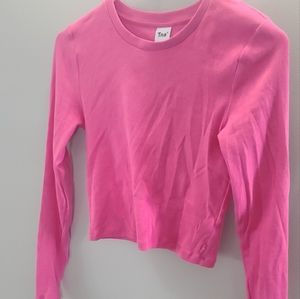 Tna hot pink long sleeve cropped top size small